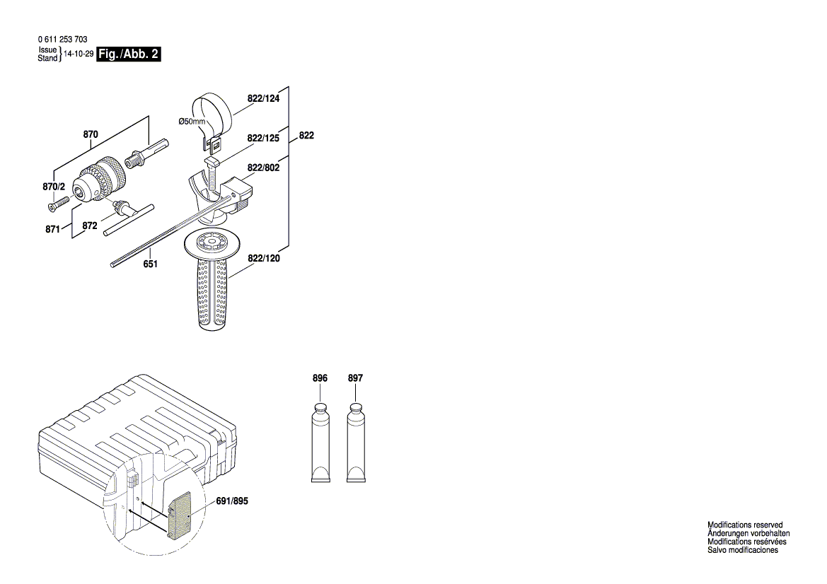 BOSCH GBH 2 26 DRE Rotopercutor Piese Schimb bosch-gbh-2-26-dre-rotopercutor-piese-schimb